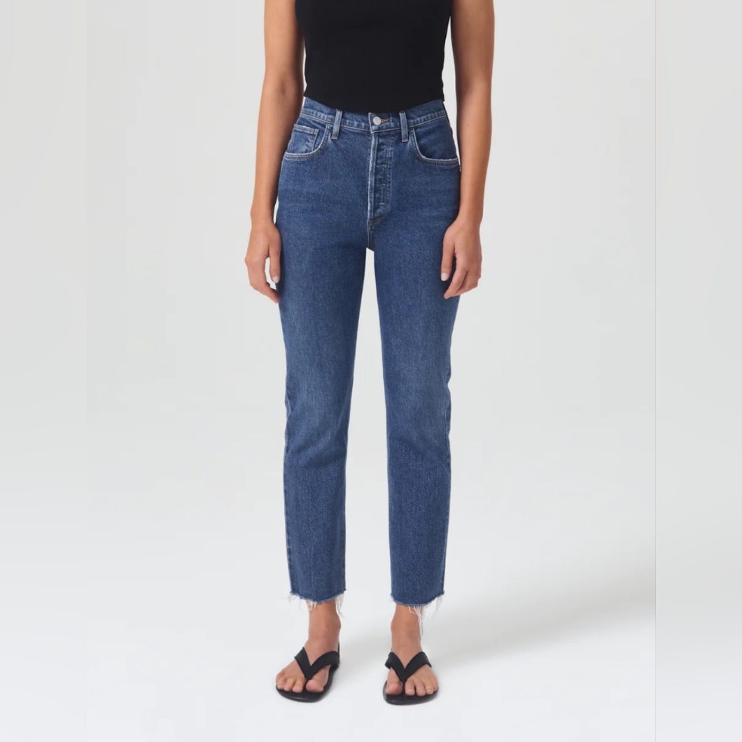 Agolde Sophie High Rise Jeans Straight Crop In Veto